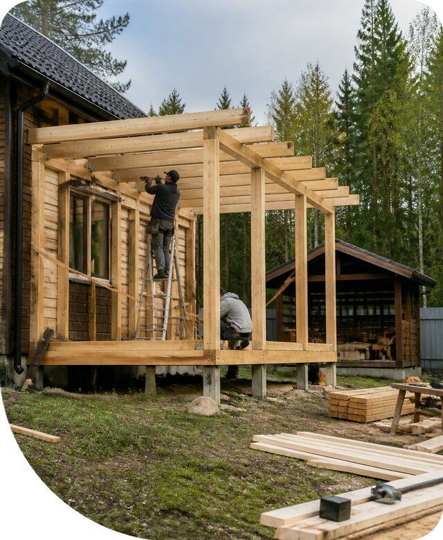 Строительство пристроек и построек на участке в Соколе